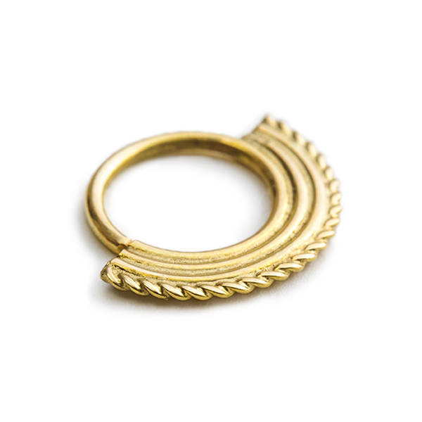 14k Gold Cartilage Ring – Handmade Solid Gold Ear Jewelry | Tribal Hoop