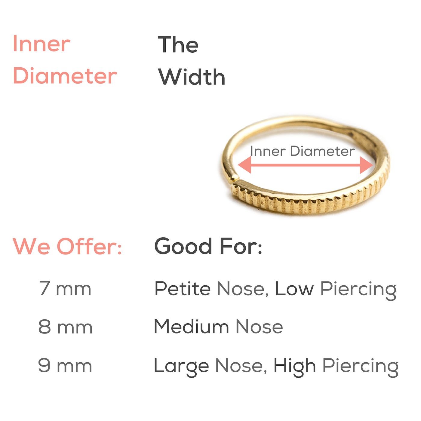 Nose Jewelry Size Chart Gauges and Sizes for Nose Rings