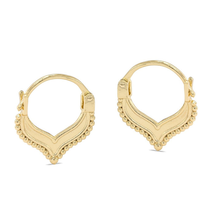 Gold Chevron Clicker Hoop Earrings - Nalu