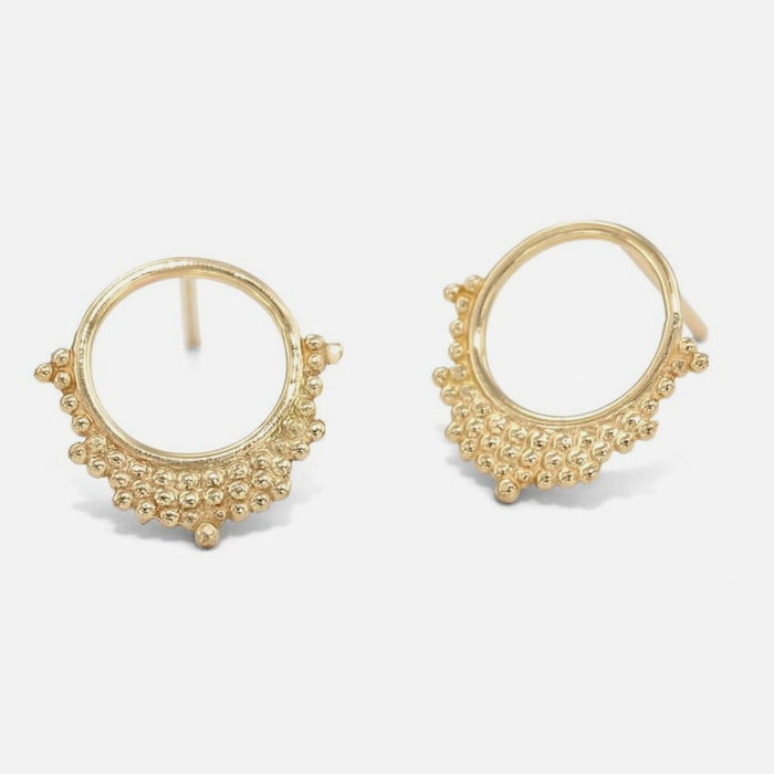Gold Hoop Stud Earrings - Priya