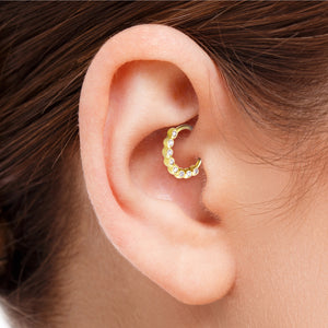 14k Solid Gold With Diamonds Cartilage Ear Jewelry - Alexia