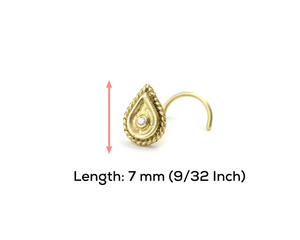 14k Gold with Diamond Nose Stud Jewelry - Madeleine