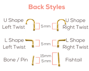 Back Styles Of Nose Piercings Titanium Nose Stud With Back