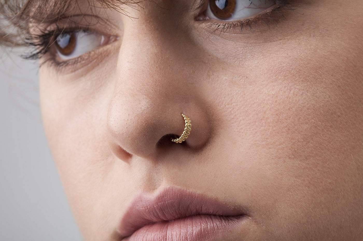 Opal White 14k Gold Nose Hoop | Tulsa Body Jewelry