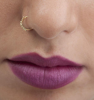 14k Solid Gold Indian Degrade Nose Ring Jewelry - Leonie