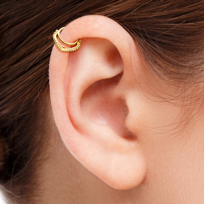 14k Gold Cartilage Ring – Handmade Solid Gold Ear Jewelry for Helix & Daith Piercings