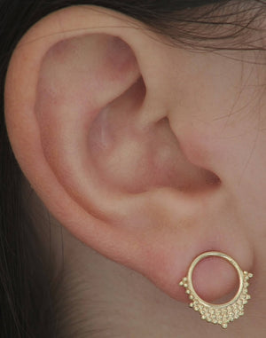 Gold hoop stud earrings |Priya