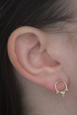 Gold Hoop Stud Earring - Kai | Studio Meme