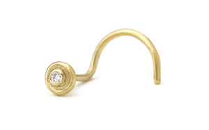 14k Solid Gold with Diamond Tiny Tragus Pin Jewelry - Pina
