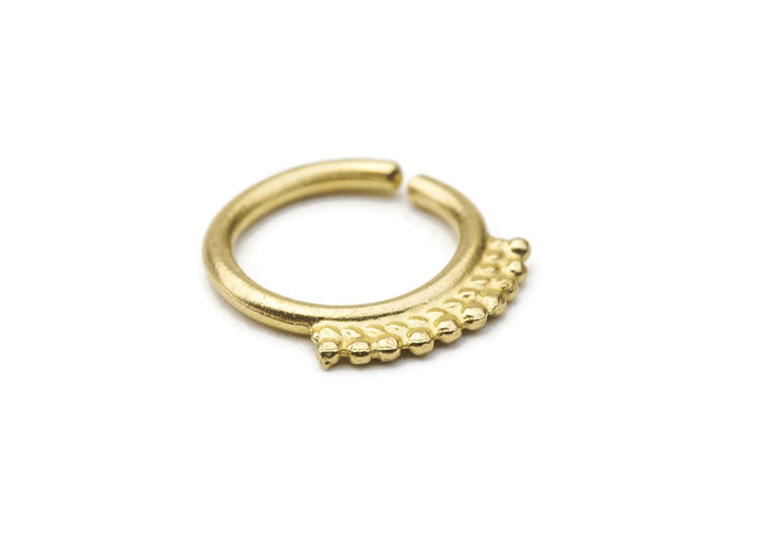 14k Gold Cartilage Ring – Handmade Tribal Ear Jewelry with Gift Box