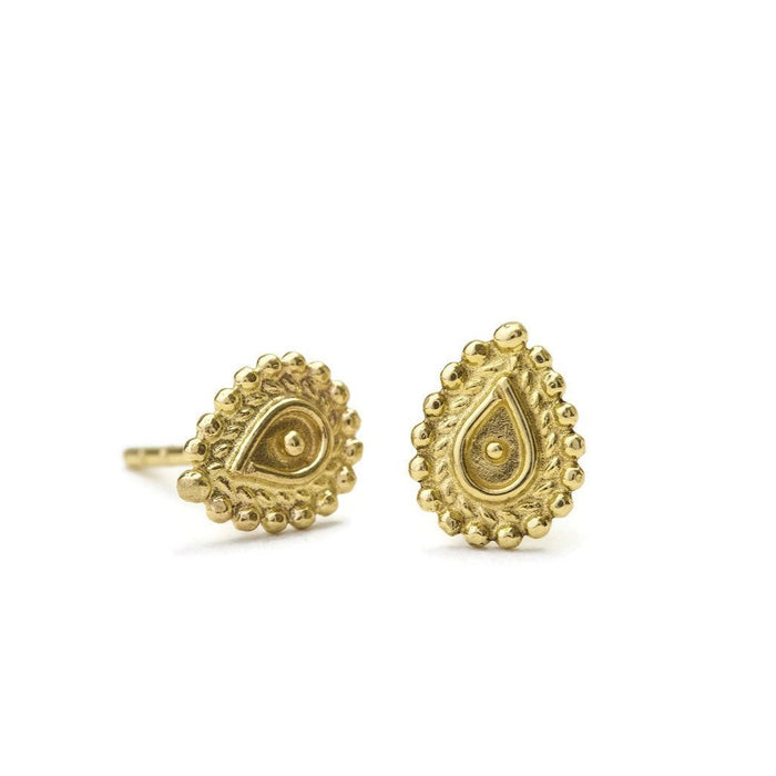 Solid 14k Gold Indian Stud Earrings - Victoria