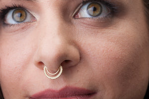 14k Gold Stylish Indian Nose Ring Jewelry - Hannah P