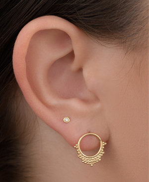 Gold Hoop Stud Earrings - Priya