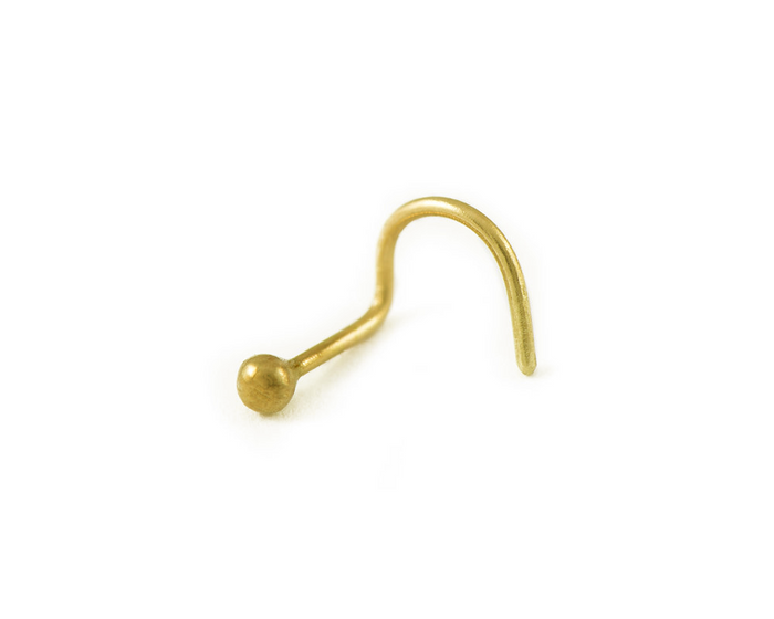 Small 14k Solid Gold Ball Nose Stud Piercing Jewelry - Rachel