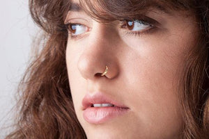 14k Solid Gold Handmade Nose Hoop Jewelry - Natalie