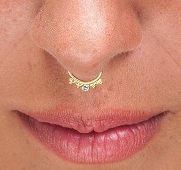 Fake diamond septum ring Clearance