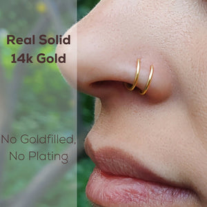 Double Nose Hoop for a Single Piercing
