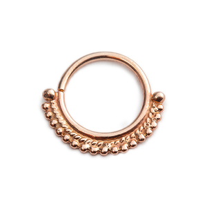 14k Gold Indian Theme Nose Ring Jewelry - Samantha
