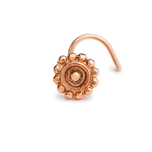 14k Solid Gold Sun Nose Stud Piercing Jewelry - Adele