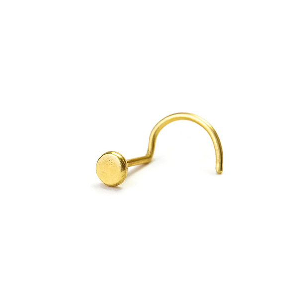 14k Solid Gold Tiny Disc Tragus Stud Ear Jewelry - Tina