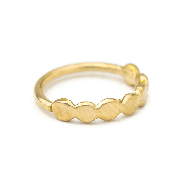 22ct Gold Plain Diamond Cut Nose Ring at Purejewels UK